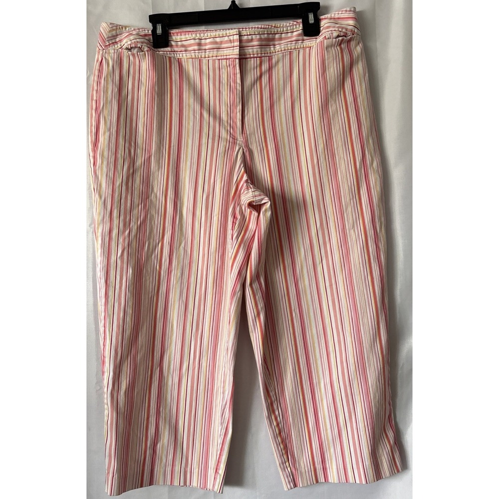 George‎ Capris Ladies Size 18 Multicolor Stripe Stretch Comfort Summer Beach